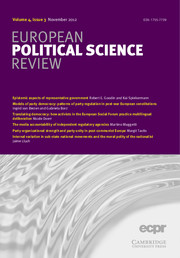 European Political Science Review Volume 4 - Issue 3 -