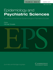 Epidemiology and Psychiatric Sciences Volume 20 - Issue 1 -