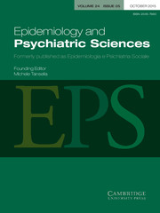 Epidemiology and Psychiatric Sciences Volume 24 - Issue 5 -