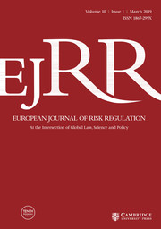 European Journal of Risk Regulation Volume 10 - Issue 1 -  Symposium on Regulating the Risk of Disruptive Technology