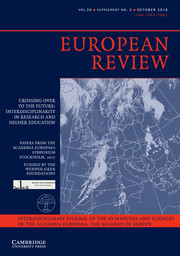 European Review Volume 26 - SupplementS2 -  Crossing Over To The Future: Interdisciplinarity In Research and Higher Education