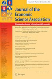 Journal of the Economic Science Association Volume 10 - Issue 2 -  Special Issue: Behavioral and Experimental Economics for Innovative Policy-Making (Articles 1 to 3)