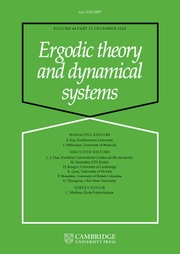 Ergodic Theory and Dynamical Systems Volume 44 - Issue 12 -