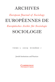 European Journal of Sociology / Archives Européennes de Sociologie Volume 50 - Issue 2 -