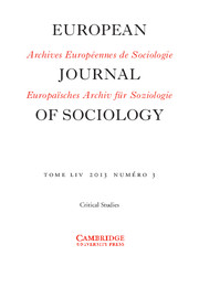 European Journal of Sociology / Archives Européennes de Sociologie Volume 54 - Issue 3 -