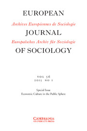 European Journal of Sociology / Archives Européennes de Sociologie Volume 56 - Issue 1 -  Economic Culture in the Public Sphere