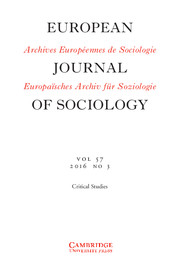 European Journal of Sociology / Archives Européennes de Sociologie Volume 57 - Issue 3 -