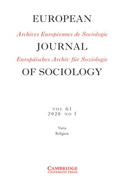 European Journal of Sociology / Archives Européennes de Sociologie Volume 61 - Issue 1 -