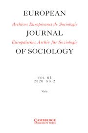 European Journal of Sociology / Archives Européennes de Sociologie Volume 61 - Issue 2 -