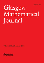 Glasgow Mathematical Journal Volume 60 - Issue 1 -