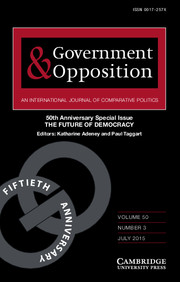 Government and Opposition Volume 50 - Special Issue3 -  50th Anniversary Special Issue THE FUTURE OF DEMOCRACY