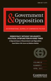 Government and Opposition Volume 52 - Special Issue2 -  Democracy without Solidarity: Political Dysfunction in Hard Times