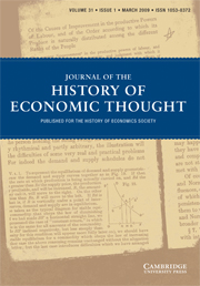 Journal of the History of Economic Thought Volume 31 - Issue 1 -