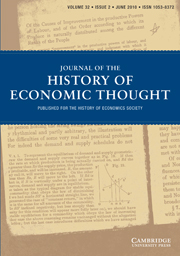 Journal of the History of Economic Thought Volume 32 - Issue 2 -