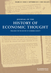 Journal of the History of Economic Thought Volume 33 - Issue 3 -