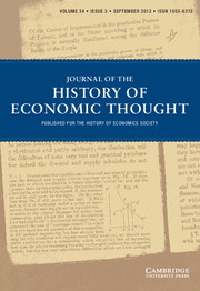 Journal of the History of Economic Thought Volume 34 - Issue 3 -