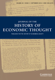 Journal of the History of Economic Thought Volume 38 - Issue 3 -