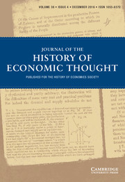 Journal of the History of Economic Thought Volume 38 - Issue 4 -