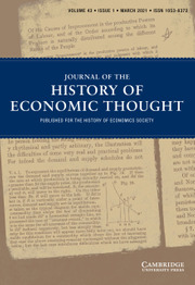 Journal of the History of Economic Thought Volume 43 - Issue 1 -