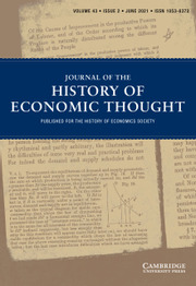 Journal of the History of Economic Thought Volume 43 - Issue 2 -