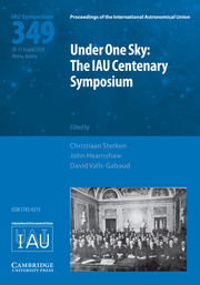 Proceedings of the International Astronomical Union Volume 13 - SymposiumS349 -  Under One Sky: The IAU Centenary Symposium