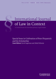 International  Journal of Law in Context Volume 17 - Special Issue1 -  Celebration of Peter Fitzpatrick and his Scholarship