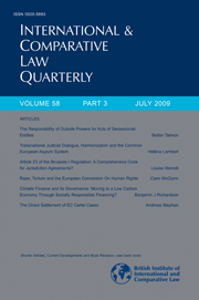 International & Comparative Law Quarterly Volume 58 - Issue 3 -