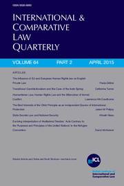 International & Comparative Law Quarterly Volume 64 - Issue 2 -