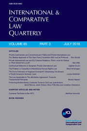 International & Comparative Law Quarterly Volume 65 - Issue 3 -