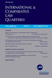 International & Comparative Law Quarterly Volume 65 - Issue 4 -