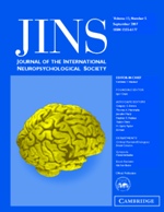 Journal of the International Neuropsychological Society Volume 13 - Issue 5 -