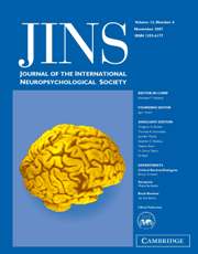 Journal of the International Neuropsychological Society Volume 13 - Issue 6 -