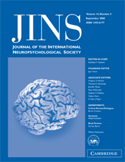 Journal of the International Neuropsychological Society Volume 14 - Issue 5 -