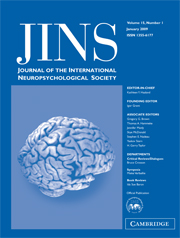 Journal of the International Neuropsychological Society Volume 15 - Issue 1 -