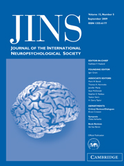 Journal of the International Neuropsychological Society Volume 15 - Issue 5 -