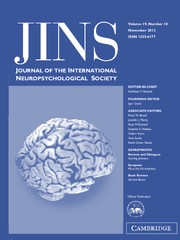 Journal of the International Neuropsychological Society Volume 19 - Issue 10 -