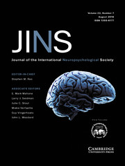 Journal of the International Neuropsychological Society Volume 22 - Issue 7 -