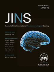 Journal of the International Neuropsychological Society Volume 23 - Special Issue2 -  Special Issue: Motor Cognition