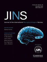 Journal of the International Neuropsychological Society Volume 24 - Issue 10 -