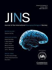 Journal of the International Neuropsychological Society Volume 24 - Special Issue9 -  Special Issue: The Neuropsychology of Neurodevelopmental Disorders