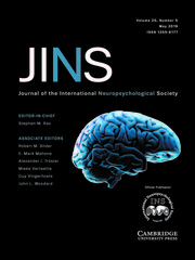 Journal of the International Neuropsychological Society Volume 25 - Issue 5 -