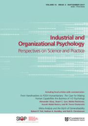 Industrial and Organizational Psychology Volume 10 - Issue 3 -