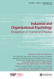 Industrial and Organizational Psychology Volume 10 - Issue 4 -