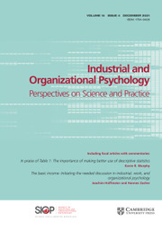 Industrial and Organizational Psychology Volume 14 - Issue 4 -