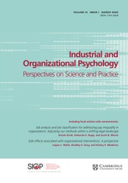 Industrial and Organizational Psychology Volume 15 - Issue 1 -