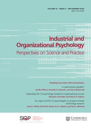 Industrial and Organizational Psychology Volume 15 - Issue 3 -