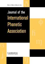 Journal of the International Phonetic Association Volume 33 - Issue 2 -