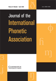 Journal of the International Phonetic Association Volume 38 - Issue 1 -