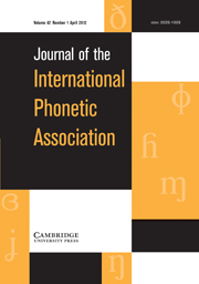 Journal of the International Phonetic Association Volume 42 - Issue 1 -