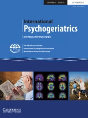 International Psychogeriatrics Volume 25 - Issue 10 -